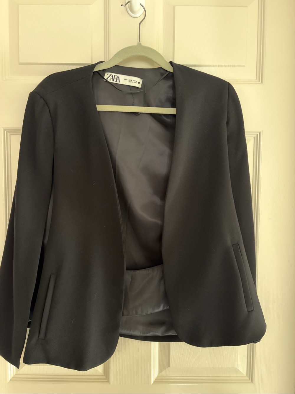 Zara Black Cape Blazer | Size M | Chic Minimalist Cape Jacket